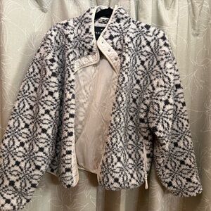 Aritzia Monochrome Patterned Teddy Jacket